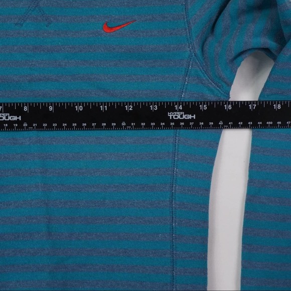 Nike Women's Athletic Dept. Sweater Pullover Size Small logo Stripe Stretch Blue - Picture 8 of 9